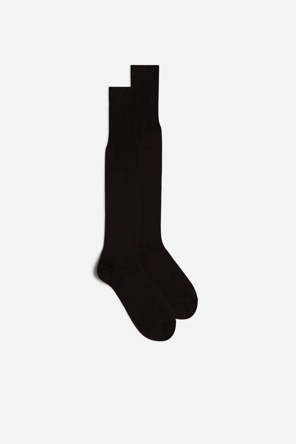 Intimssimi Tall Sateen Egyptian Cotton Socks Marrones | FPEHY73055