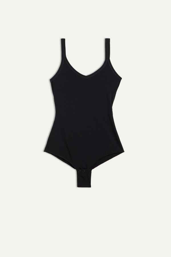 Intimssimi Tank Estilo Bodysuit in Supima® Ultralight Cotton Negras | MPEFT66338