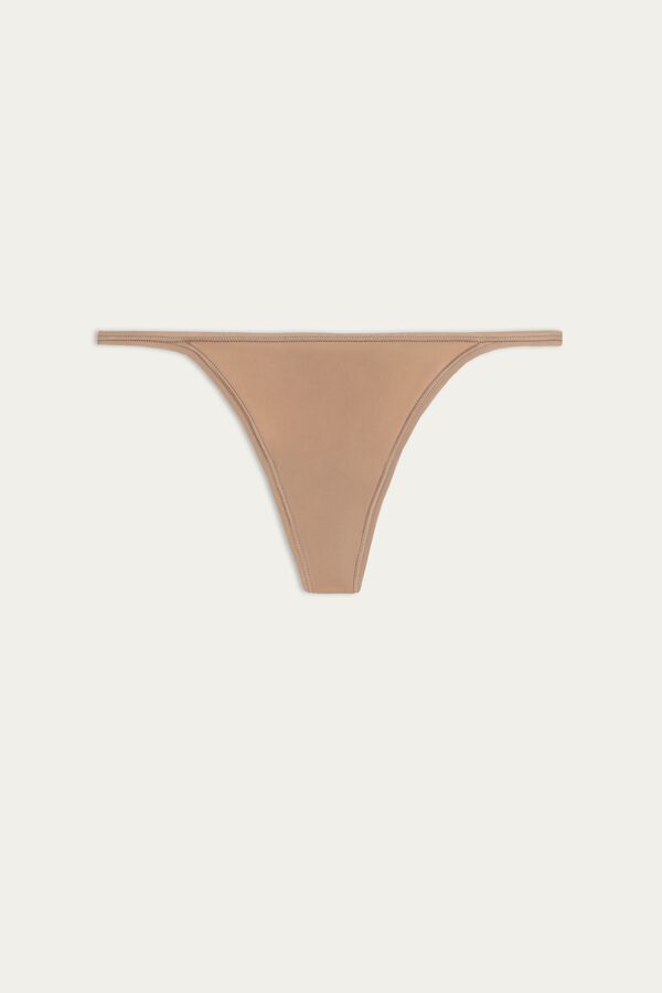 Intimssimi Thong with Ultralight Microfiber Straps Natural | FPEUI65778