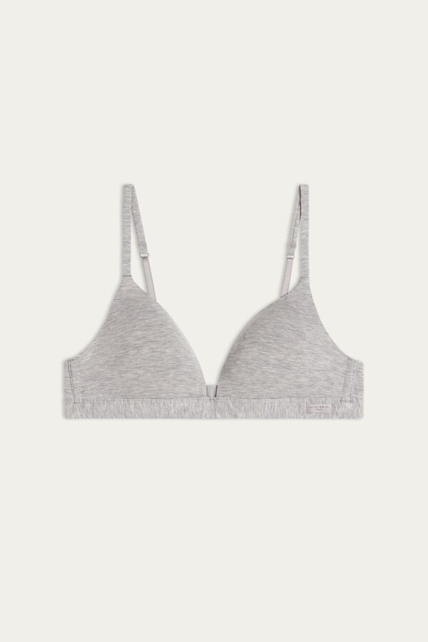 Intimssimi Tiziana Triangle Bra in Cotton Gris | PEJVR64674