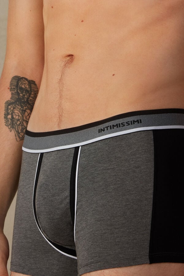 Intimssimi Two-tone Boxers in Stretch Supima® Cotton Negras | EPEHC57619