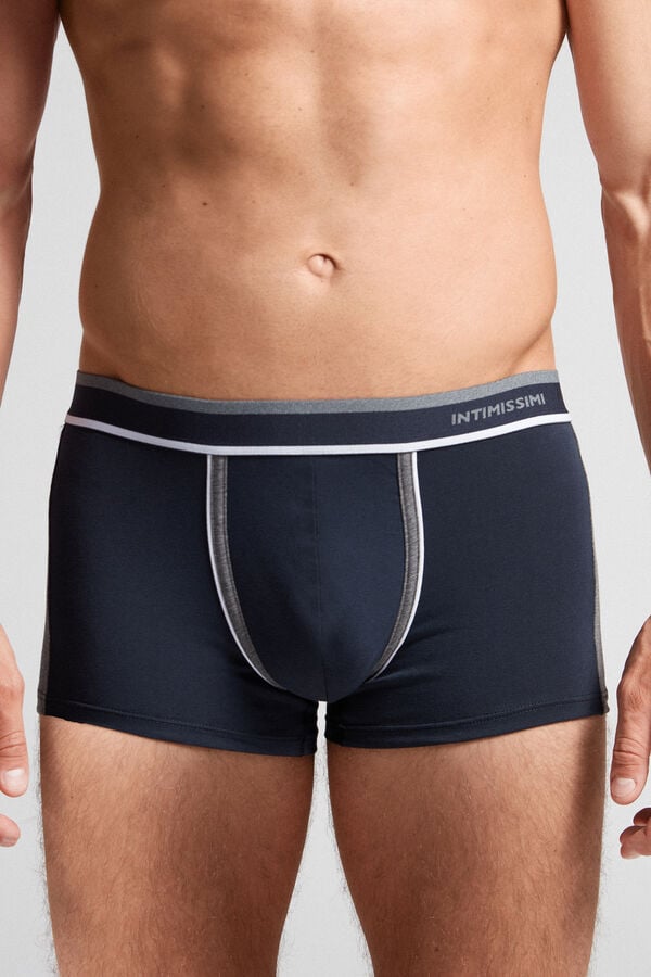 Intimssimi Two-tone Boxers in Stretch Supima® Cotton Azules | ZPEMJ54173