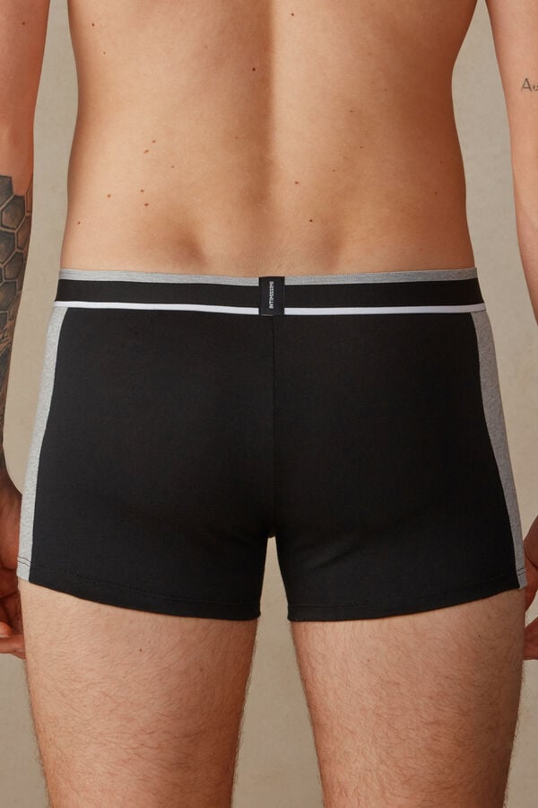 Intimssimi Two-tone Boxers in Stretch Supima® Cotton Negras | ZPENQ77261