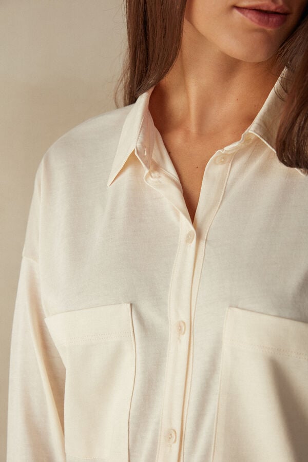 Intimssimi Urban Nomad Cotton Shirt Blancas | PEJBT52500