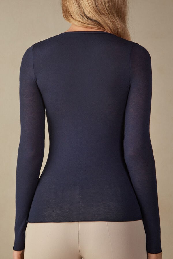 Intimssimi V-neck top in Modal Ultralight with Cashmere Azules | PEZPD60820