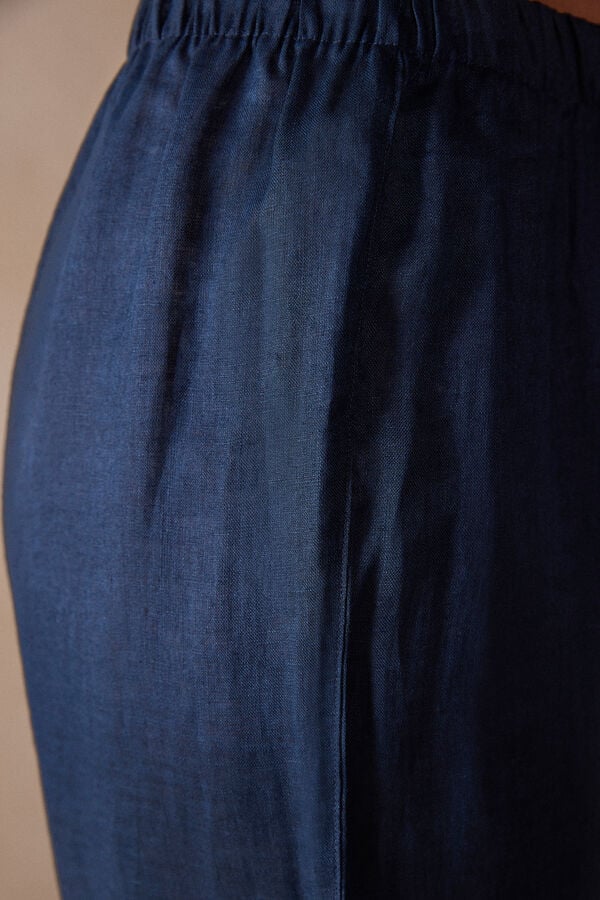 Intimssimi Yacht Night Linen Pants Azules | MPEFT11872