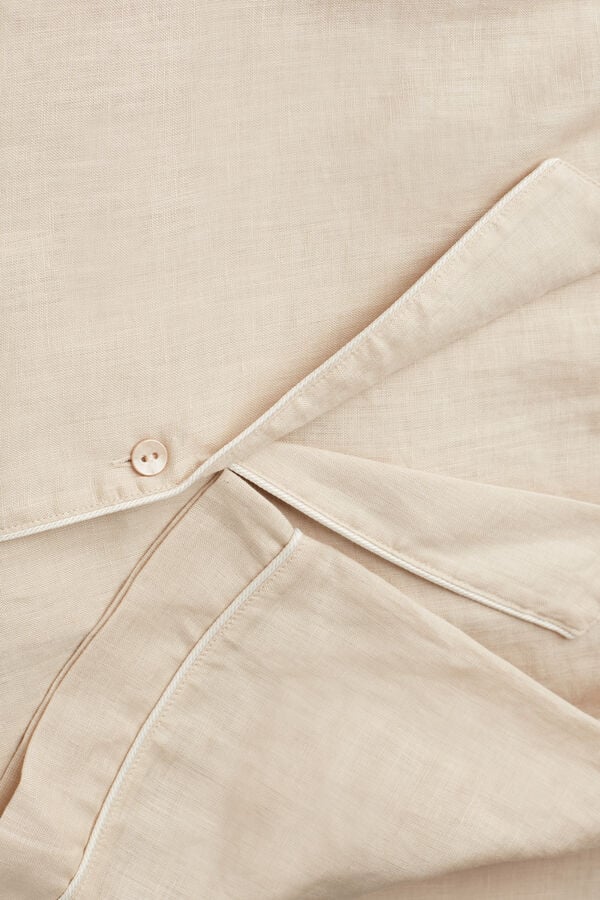 Intimssimi Yacht Night Linen Short Sleeve Shirt Natural | LPETR30146