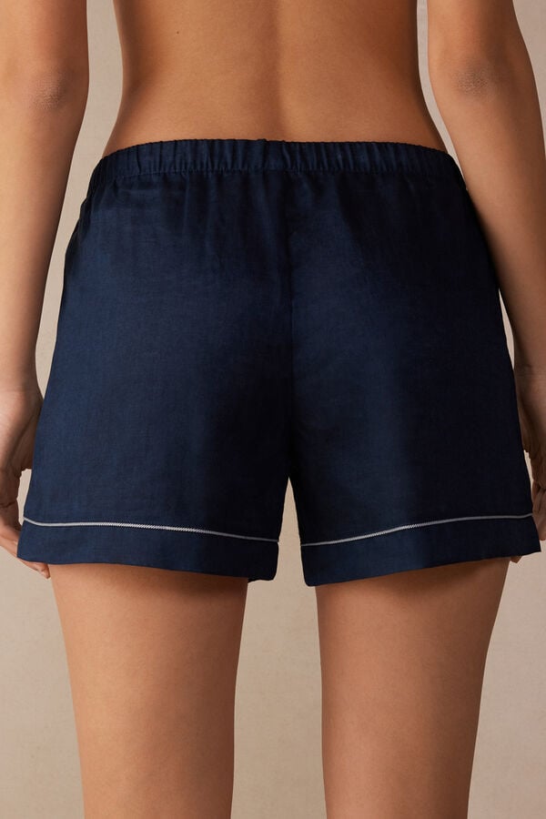 Intimssimi Yacht Night Linen Shorts Azules | XPEBH92523