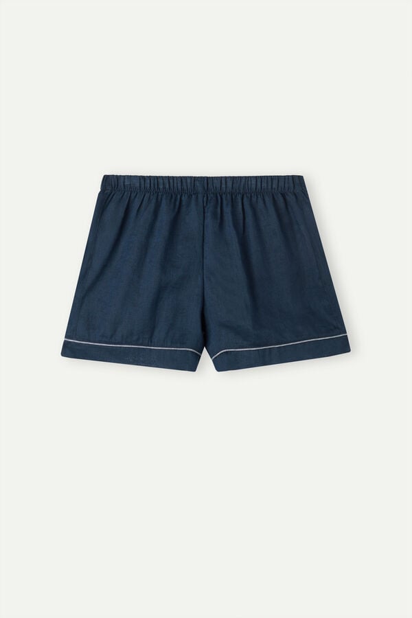 Intimssimi Yacht Night Linen Shorts Azules | XPEBH92523