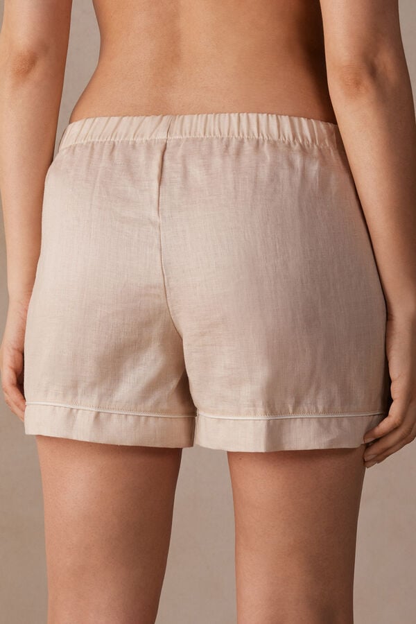 Intimssimi Yacht Night Linen Shorts Natural | PEXMI62469