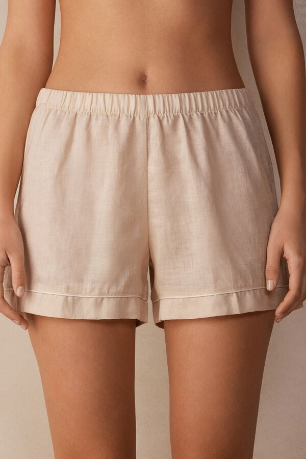 Intimssimi Yacht Night Linen Shorts Natural | PEXMI62469