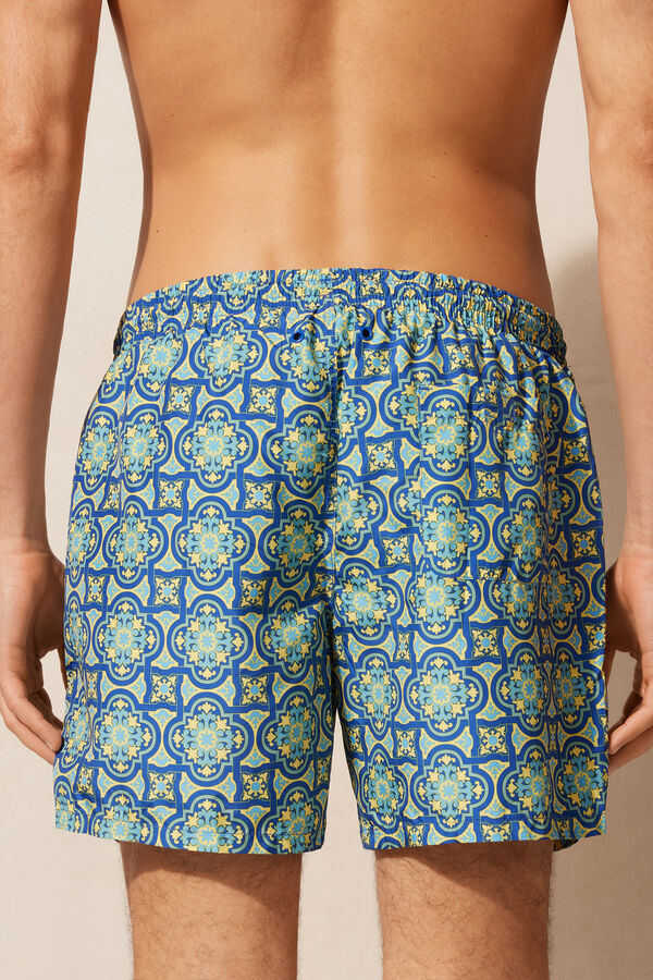 Intimssimi Yellow Majolica Print Swim Trunks Azules | QPEWA31300